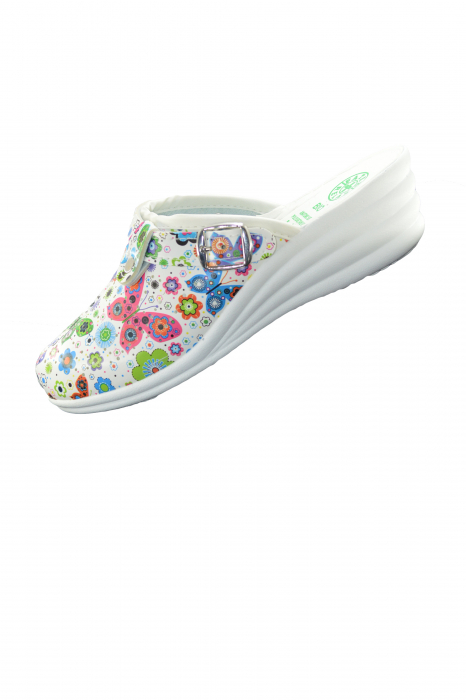 Saboți damă medicali, Talpă înaltă, GEZER, Multicolor [2]