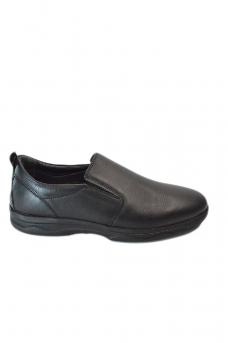 Pantofi barbati fara siret, SCV, Piele naturala,  Negru, ta1148 [1]