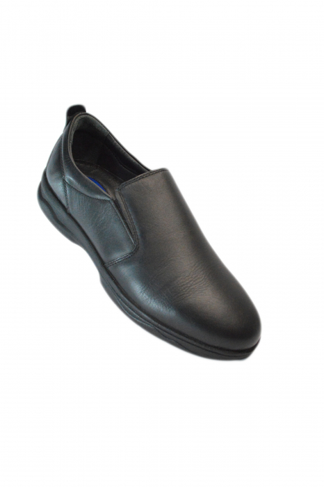 Pantofi barbati fara siret, SCV, Piele naturala,  Negru, ta1148 [2]