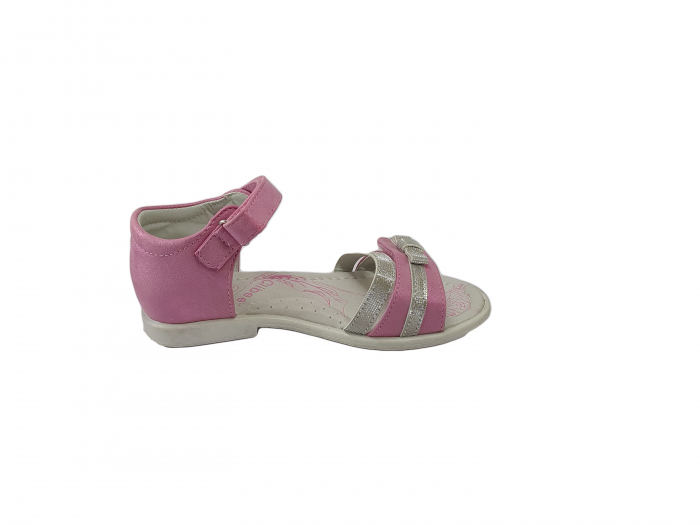 Sandale fete, piele ecologică, CLIBEE, Roz [3]