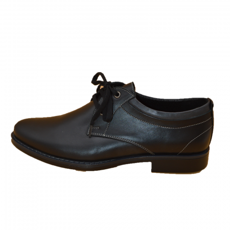 Încălțăminte bărbați - Pantofi bărbați cu șiret, DyanY, Piele naturală,  Negru, ta1153