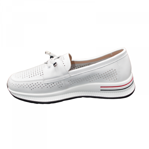 Pantofi dama MMM alb cu siret QL8912 [4]