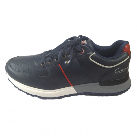 Încălțăminte bărbați - Pantofi Sport bărbați, SENTE, piele ecologică, Negru