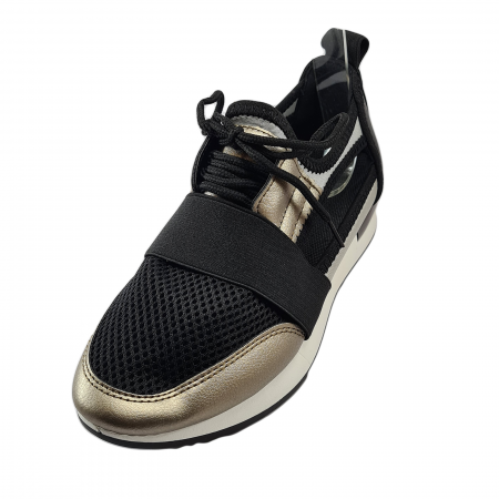Pantofi sport damă, piele ecologică, Decupați, Negru [1]