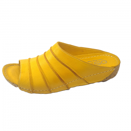 Șlapi ,papuci, saboți damă - Papuci damă, 100% Piele naturală, 05:15, Galben