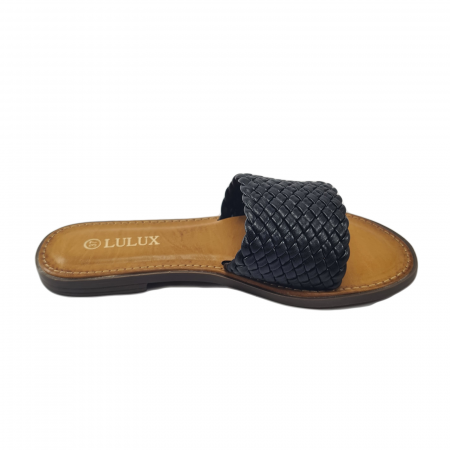 Papuci damă, LULUX, Piele ecologică, Negru [2]