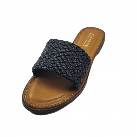 Papuci damă, LULUX, Piele ecologică, Negru [1]