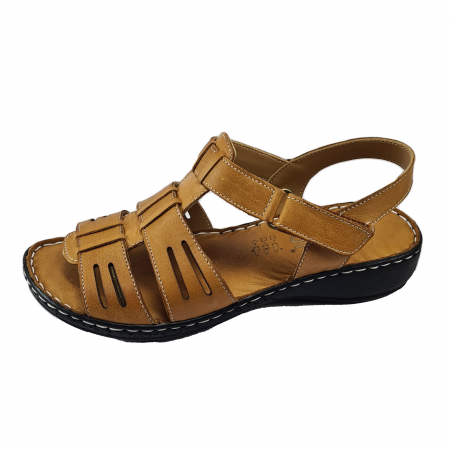 Sandale damă - Sandale dama, 05:15, 100% piele naturala, Maro
