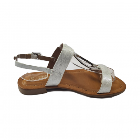 Sandale damă, Lulux, Piele ecologică, Argintiu [2]