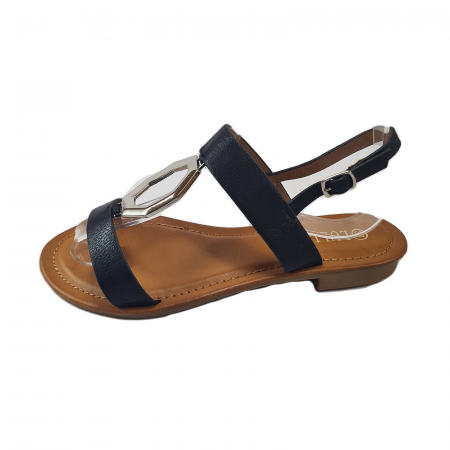 Sandale damă - Sandale damă, Lulux, Piele ecologică, Negru