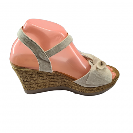 Sandale damă, Textil, Talpă înaltă, Bej Cod C916 [3]