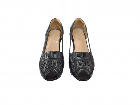 Pantofi damă decupați, piele ecologică, Negru, 39 EU [4]