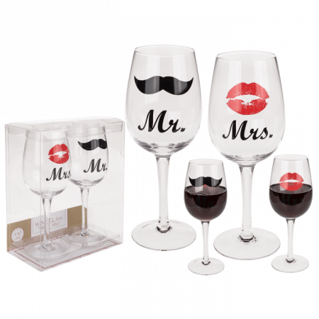 Cadouri pentru cuplu - Set pahare Mr & Mrs
