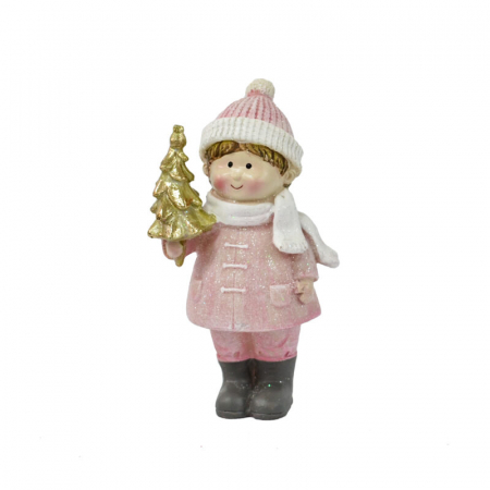 Craciun - figurina fetita roz