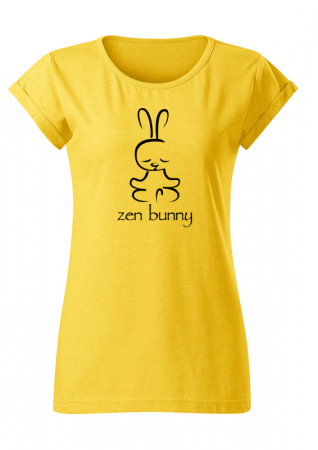 Tricouri dama - Tricou Zen bunny galben