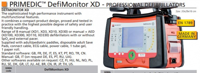 Defibrilator Primedic™ DefiMonitor XD cu AED, Pusoximetru SpO2, Stimulator cardiac, Manual [5]