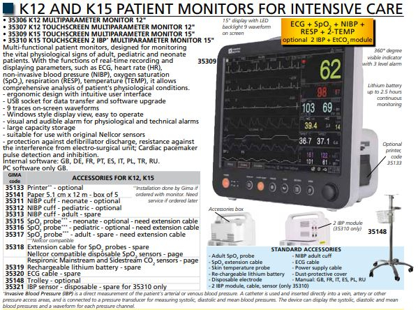 Monitor multifunctional pentru pacient - ATI K12 cu Touchscreen [4]