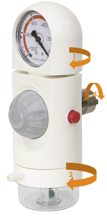 Regulator vacuum Nanovac 0–1000 mbar cu cuplă DIN și vas de siguranță [2]