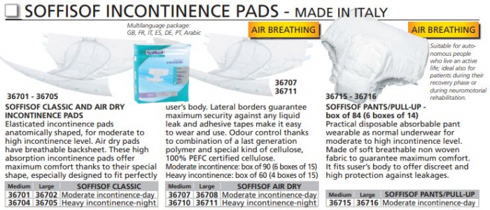 Scutece elastice, pentru incontinenta severa, de noapte M - SOFFISOF  AIR DRY [3]