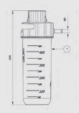 Borcan Aspirație Perete 500CC (500 ml) – Recipient Colectare Secreții, Compatibil Sistem Vacuum Medical [1]