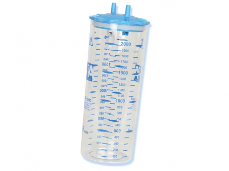 Vas aspiratie / Borcan colector secretii - Vas aspiratie secretii Borcan colector 2 Litri 2000 ml pentru aspirator chirurgical Maxi Aspeed autoclavabil