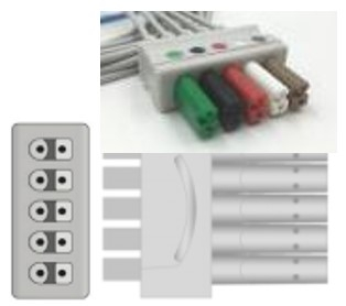 Accesorii monitoare functii vitale - cablu-set-3-fire-ecg-ekg-siemens-draeger-pm8060-coreray-tip-cleste