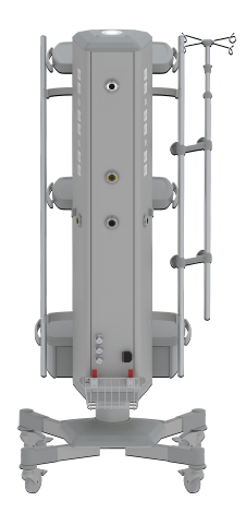 Rampa gaze medicale mobila montata pe troliu cu 4 roti