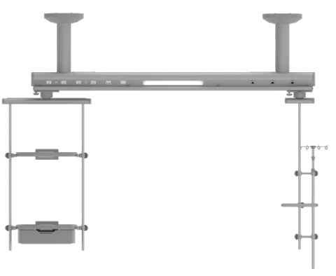 Consolă gaze medicale suspendată, pentru sălile de ATI.