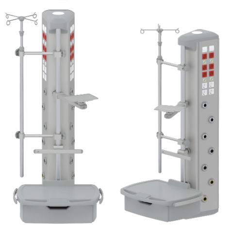 Console tavan sali operatie - Consola verticala gaze medicale tip "Toblerone" pentru ATI