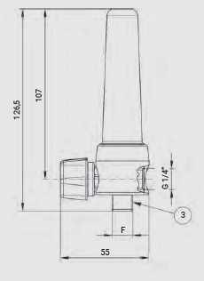 Debitmetru Oxigen Medical cu Cuplă Standard DIN 1/4 [1]