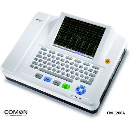 Promotii - Electrocardiograf Comen CM1200A 12 canale, 8.4", Portabil, Touch screen, Acumulator Li-Ion