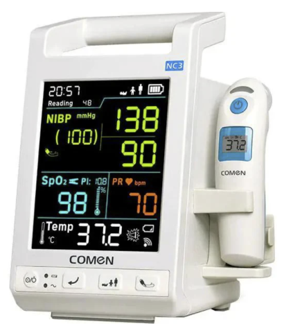 Monitoare - Monitor Pacient NC3 Multiparametru Profesional | SpO2, NIBP, Bluetooth, Termometru IR, 6” Touchscreen
