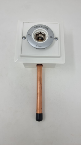 Prize gaze medicinale - Priză gaze medicale oxigen cu racord țeavă Ø 12 mm PresBlock