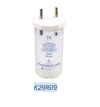 Vas aspiratie / Borcan colector secretii - Recipient colector Medicollect 1000 ml cu capac filetat – GCE