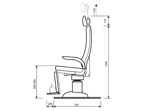 Scaun electric ORL OTO/PV Melbourne – Fotoliu medical profesional pentru consultații ORL [3]