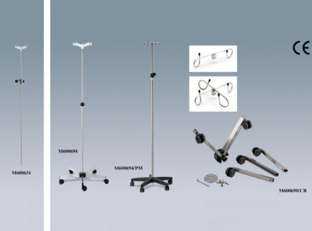 Stativ pentru perfuzii cu 4 carlige din plastic si structura din inox [1]
