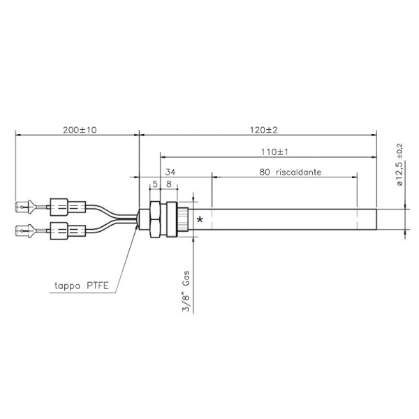 Rezistenta cu filet 3/8 12,5mm 120mm 235w (HT57868) [2]