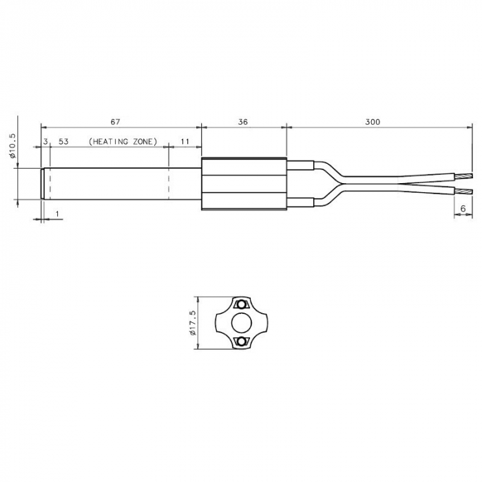 Rezistenta ceramica de aprindere sobe, centrale si termoseminee pe peleti  compatibila cu Fornello Royal, King, Primo, Fiamma, Stela, Regina [2]
