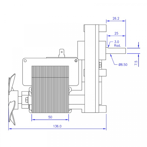 Motoreductor snec 5,3 rpm  ax 8,5mm  FB1146 [3]