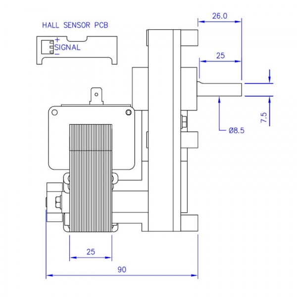 Motor reductor snek, centrale peleti, 1,5 rpm, ax 8,5mm [3]