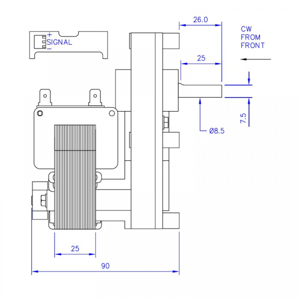 Motor reductor sneck, centrale peleti, 2 rpm, ax 8,5mm FB1324 encoder integrat [4]
