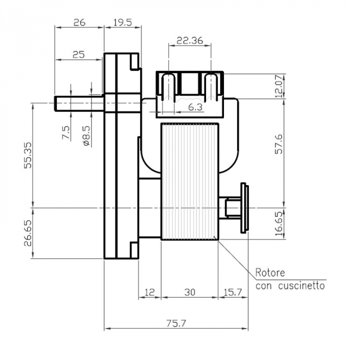 Motor reductor snek, centrale peleti, 2  rpm ax 8,5mm  K9115062 [2]