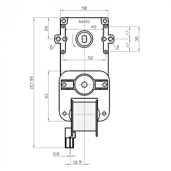 Motor reductor snek, centrale peleti,2 rpm fara ax K9117057 [2]