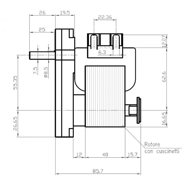 Motor reductor snek, centrale peleti, 12 rpm ax 8,5mm [2]