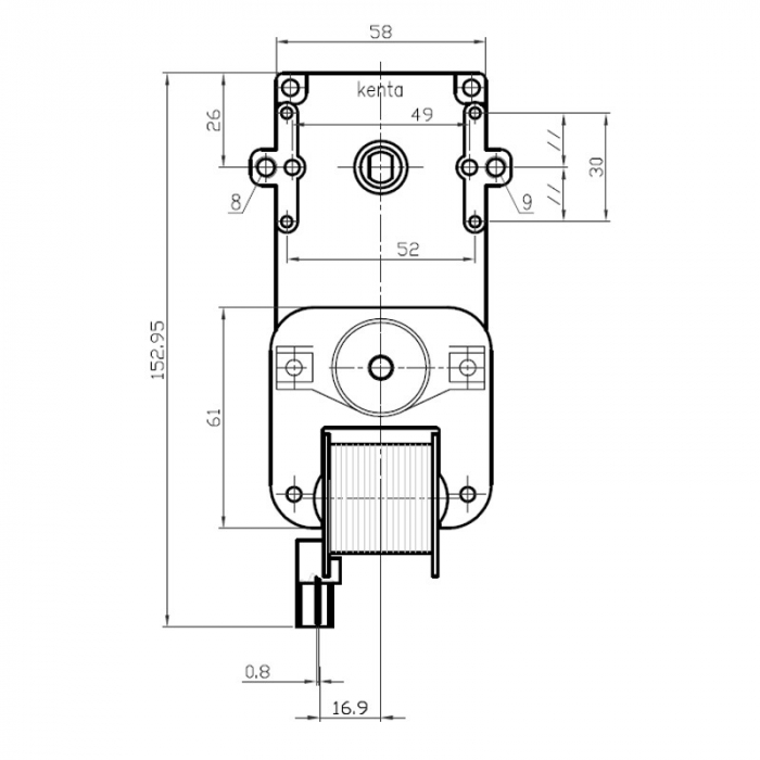 Motor reductor snek, centrale peleti,1,5 rpm ax 8,5mm K9115004 [2]