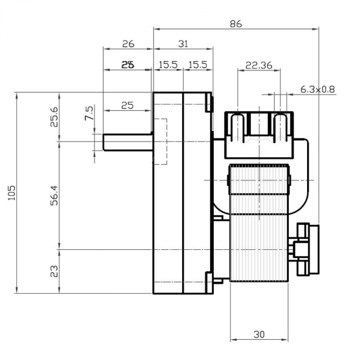 Motor reductor snek, centrale peleti, rotatie 1,5 rpm ax 8,5mm [3]
