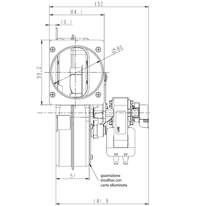 Extractor ventilator de fum pentru sobele cu peleți. PL21 CE0260 [3]
