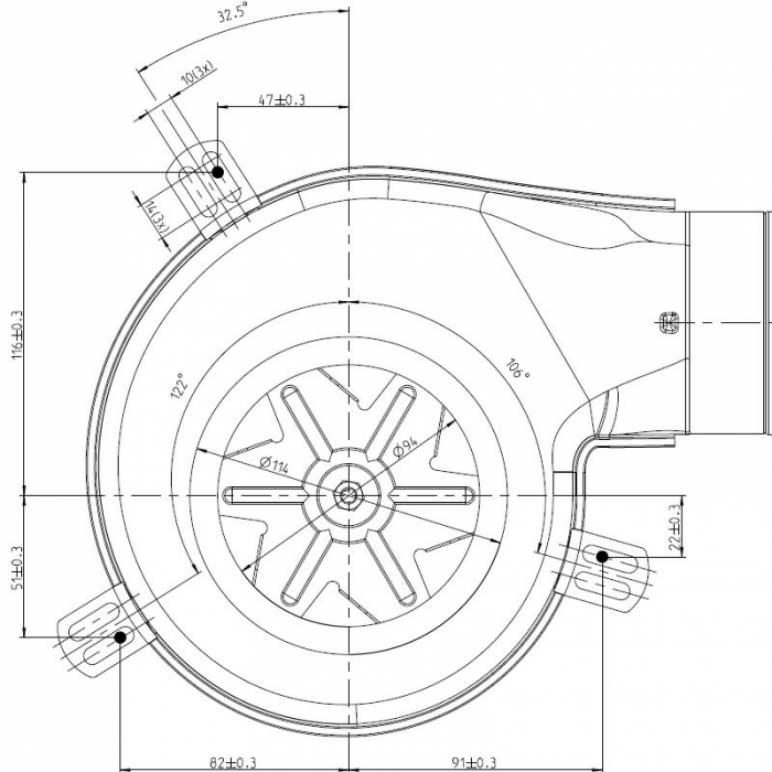 Extractor de fum pentru sobe de peleți. G2E152 / 0020-3030LH-609 [4]