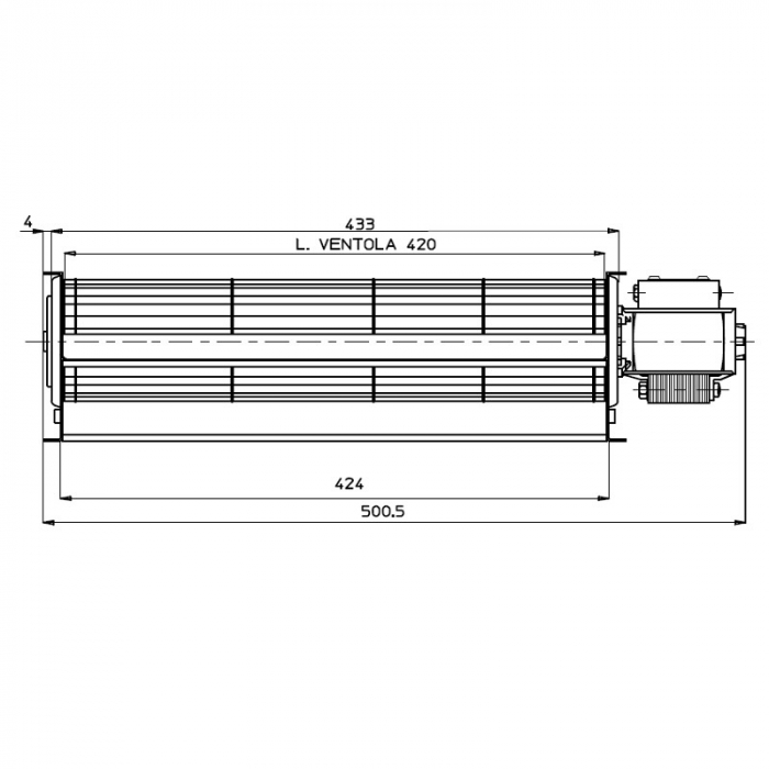 Ventilator tangențial pentru semineu cu peleți TGA 60 / 1-420 / 30 EMMEVI - FERGAS 118016 [2]