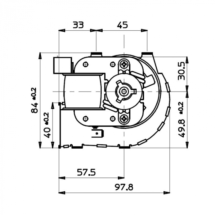 Ventilator tangențial pentru semineu cu peleți TGA 60 / 1-420 / 30 EMMEVI - FERGAS 118016 [3]